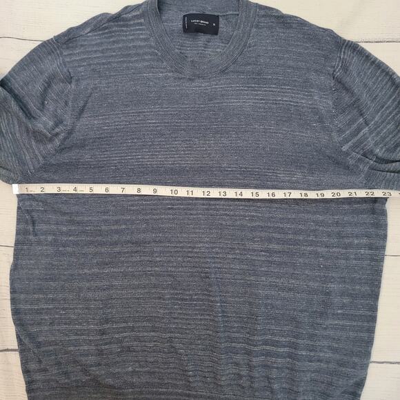 Lucky Brand Size XL Men’s Blue Micro-Stripe Crewneck Pullover Sweater Casual - Picture 4 of 7